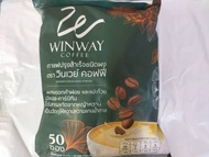 กาแฟวินเวย์ Winway Coffee ส่งฟรี กาแฟเพื่อสุขภาพ สูตรแปะก๊วยและดอกคำฝอย ใข้หญ้าหวานแทนน้ำตาล 1