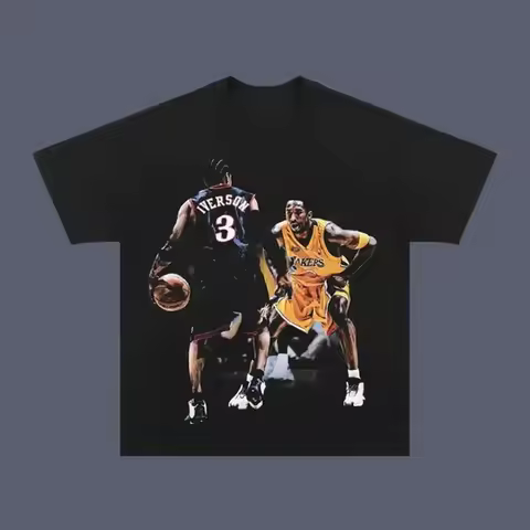 Kobe Allen Vintage Tee, Allen Iverson Vs Kobe Bryant T-Shirt, Unisex Basketball Shirt, Hip Hop Graph