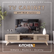 KitchenZ Aoki Series 6FT TV Cabinet / Console /  Wood Leg - HMZ-FN-TC-E2252-OAK