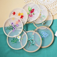 【Cross Stitch】Embroidery DIY Material Bag Hanging Painting Fun Handmade Beginner Novice Flower Fabri