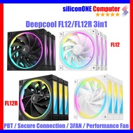 DeepCool Fan FL12 FL12R [3in1] Black / White PBT LUMINOUS HALO 55 CFM Secure Connection 4PIN PWM