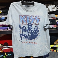 B00019 Chest 44 Length 30" kiss Second-Hand T-Shirt Vintage Brand Cartoon Band Fun Pattern Beautiful