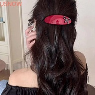 USNOW Curved Ellipse Hairpins, Vintage Colorful Bow Sweet Elliptical Acetate Hair Clips, Korean Styl