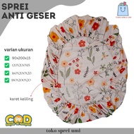 FULL RUBBER BEDSHEET, ANTI-FADE, ANTI-SLIDE, AESTHETIC MOTIF, SIZE 90X200 TO 180X200