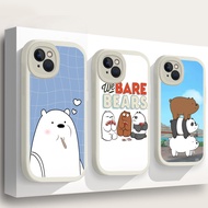 for iPhone 11 12 13 14 15 Pro Max Liquid silicone TPU soft Case K426 We Bare Bears cool