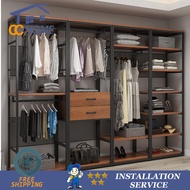 CC Hanging  Open  wardrobe storage rack metal wardrobe rack iron wardrobe rack bedroom floor to ceiling walk-in hanger
