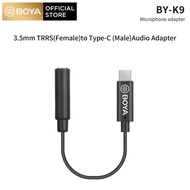 BOYA BY-K9 Audio Adapter Cable 3.5mm TRRS Female to Type-C Male for Smartphone Camera Microphone Accessories