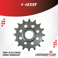 S-TEEL 736K-15 (C) (520) Front Sprocket for DUCATI MOTORCYCLE by Bikerzone Official Store