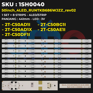 Backlight TV Sharp 50 Inch 2T-C50AD1I 2T-C50AD1X 2T-C50BG1I 2T-C50AE1I 50inch-4LED-RUNTKB686WJZZ-rev