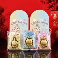 Au999 Cartoon Cute Kuromi Omamori Key Ring Pendant chiikawa Usagi Keychain Birthday Christmas Gift H