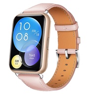 [HOT JUXXKWIHGWH 514] สายหนังสำหรับนาฬิกา Huawei Fit 2 Smartwatch Band เปลี่ยนสายรัดข้อมือกีฬา Retro สร้อยข้อมือแท้ Huawei Fit2อุปกรณ์เสริม