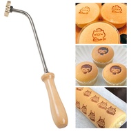 Cake Baking Stamp Wood Handle Cake Cookie Sweets Mould Brass Hot Stamping Mold Handmade cliche Bread imprint Bakeware Tools