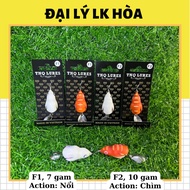 Mồi câu lure nhái hơi TNQ F1(7g Nổi) và F2(10gChìm) phiên bản mini của T1 và T3
