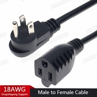 USA 3Pin Male to Female AC Household Cable 1ft/0.3m, NEMA 5-15P to 5-15R Adapter Power Extension Cor