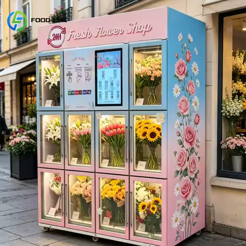 Flower Vending Machine Refrigerated Fresh Flower Retail Unit Customized