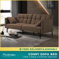 Sofa Bed 3 Seater Comfortable Soft Fabric Sleeping Sofa Steel Leg Flexidesignx Comfi