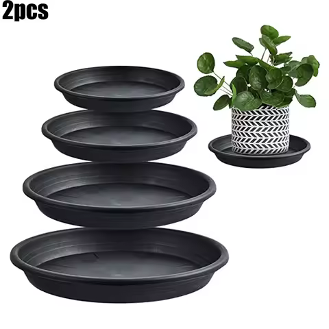 2pcs Plant Trays Round Succulent Plant Flower Pot Saucer Trays Supplies Decor 4/6/7/8/10 Inch Black