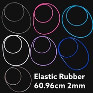 7 Colours Rubber Elastic Thai Amulet Necklace 2mm or 4mm Thick 60.96cm Long Can Attach Clip