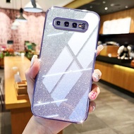 Casing Samsung Galaxy S10 S9 S8 Plus Fashion Glitter Powder Shockproof Silicone Phone Protective Case Cover