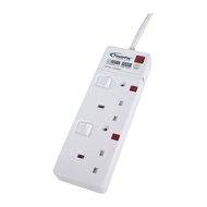 PowerPac 2 Way 3 Metre Safety Extension Socket With 2-Pin Direct (PP3882N)