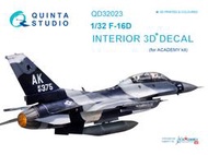 ㊣ Quinta Studio 1/32 美軍隼式戰機 F-16D Academy 3D立體浮雕水貼 QD32023