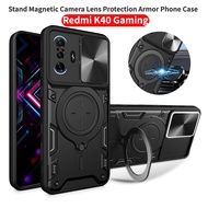 Casing For Redmi K40 Gaming 5G K 40 Pro 4G 2023 Phone Case Armor Car Magnetic With Ring Stand Bracket With Camera Lens Protection Fashion Shockproof Back Cover