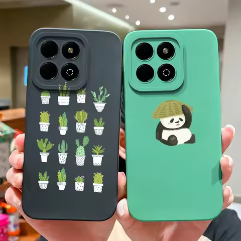 Lovely Cartoon Panda Cover For Huawei Honor X6b 4G X 6b X6 B Bumper Super Shockproof Liquid Soft Sil