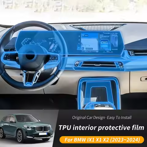 Interior for BMW U10 U11 X1 X2 Ix1 2023 Car Center Console Transparent TPU Protective Film Anti-scra