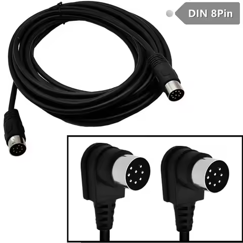 90 Degree Angle Large 8 Pin Din Male to Male Speaker Audio Cable Wire for Bang and Olufsen B&O Power