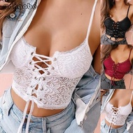 Sexy Lace Strap Bra Woman Fashion Bandage Hollow Lace Sexy Suspender Bra Top