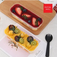 280ML Transparent Long Cake Box Ice Cream Fruit Cheesekut Boxes Mousse Pudding Tiramisu Packaging Bo