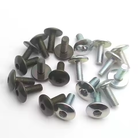 10pcs Big Flat Round Head Inner Hexagon Screw Bolt M6 6mm M6X16 for Motorcycle Scooter ATV Moped Pla