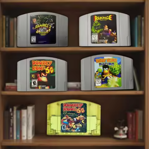 NTSC US Version 64 Bit Console Cartridge DONKEY KONG 64, DIDDY KONG RACING, RAMPAGE WORLD TOUR,Tag A