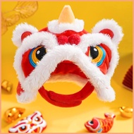 Hats for Cats Cute Plush Pet Hat Cat Costumes Chinese New Year Costume Soft Warm Lion Dance Clothes for Cat wondeksg