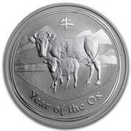 Perth Mint Australia Lunar Ox 2009 1 oz .999 Silver Coin BU (Series II) 1oz