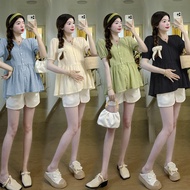 Áo bầu áo Babydoll cổ V xinh xắn mềm mại A28