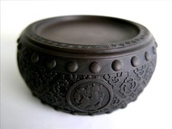 【生肖鼓硯 - 馬】15cm 雙功能 石雕硯台 水盂筆洗-原石端硯名品