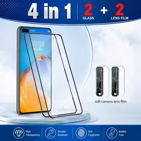 2+2PCS Tempered Glass For HUAWEI P30 P30 Pro P20 P20 Pro P60 Camera Lens Screen Protector For HUAWEI