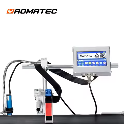 YAOMATEC 12.7MM Online Inkjet Printer Multilingual Thermal Inkjet Printer Date Logo Number Bar Qr Co