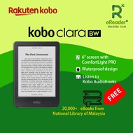 NEW Kobo Clara BW 6” glare-free E Ink Carta 1300 HD (16GB) eReader + Free 20,000 eBooks