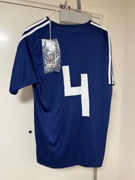 Size L - Adidas 日本隊 2018足球主場 Climalite tee 背號 4