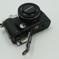 Olympus EP7 Digital Camera Bag Leather Case Genuine Leather Base Half Cover Shoulder Bag Portable Cr