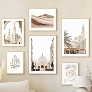 Beige Rose Mosque Desert Morocco Door Posters And Prints Islamic Wall Art Canvas Painting  For Living Room Decorative Pictures 69F 0404