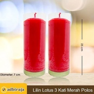 Plain Red Pillar Pillar Candle 3 Weeks