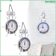 [Hevalxa] Mediterranean Wall Clock Nautical Clock for Bedroom Office Dining Room