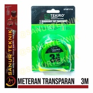 TEKIRO TAPE MEASURE TRANSPARENT / TRANSPARENT meter 3m 3 m 3 meters