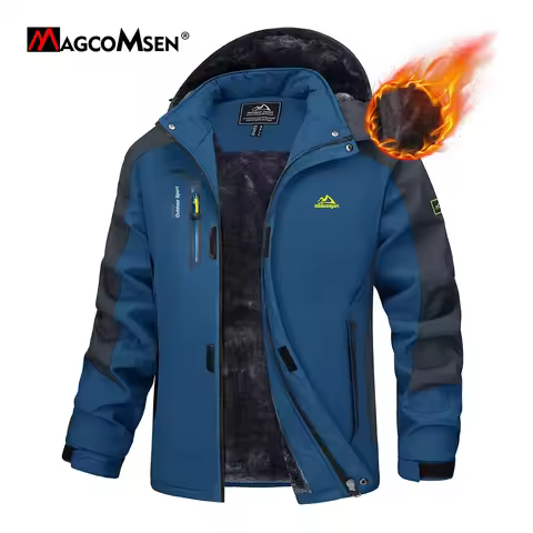 MAGCOMSEN Mens Ski Jacket Winter Warm Fleece Parka Windproof Rain Snowproof Thermal Heavy Coat Hikin