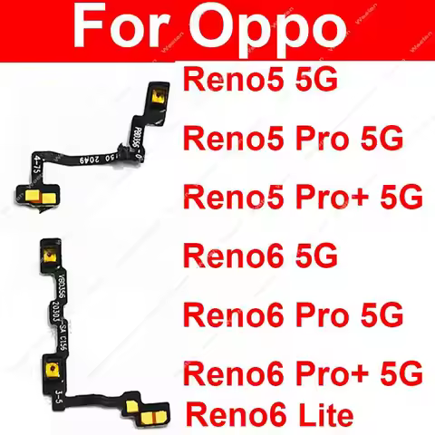 Power Volume Flex Cable For OPPO Reno 5 6 Pro Plus Pro+ 6 Lite 4G 5G Side Button Power Volume Flex R
