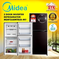 SYK Midea Refrigerator Fridge 2 Door MDRT268MTB28-MY 200L Inverter Refrigerator Peti Sejuk Ais 2 Pin