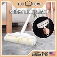 🏠READY STOCK🏠 Sticky Lint Roller Mop Detachable Rod Floor Mop Dust Hair Pet Fur Remover Bulu Baju Co